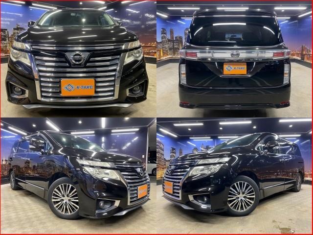 2014 Nissan Elgrand 250 Highway Star Black Half Leather Flip-down Monitor