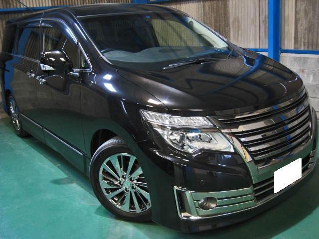 2014 Nissan Elgrand Rider Black Line Black Leather Seats