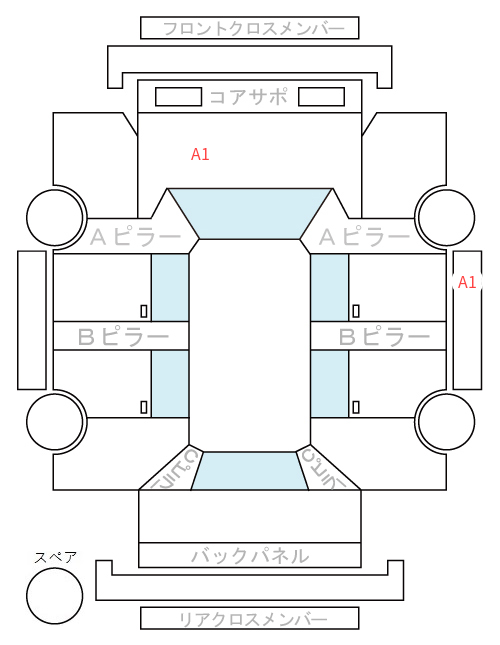 Body condition diagram (damage marks, Japanese labels)