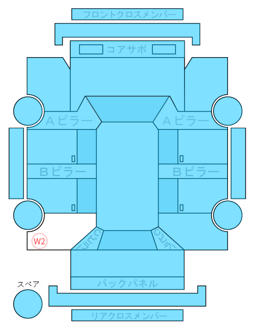 Body condition diagram (damage marks, Japanese labels)