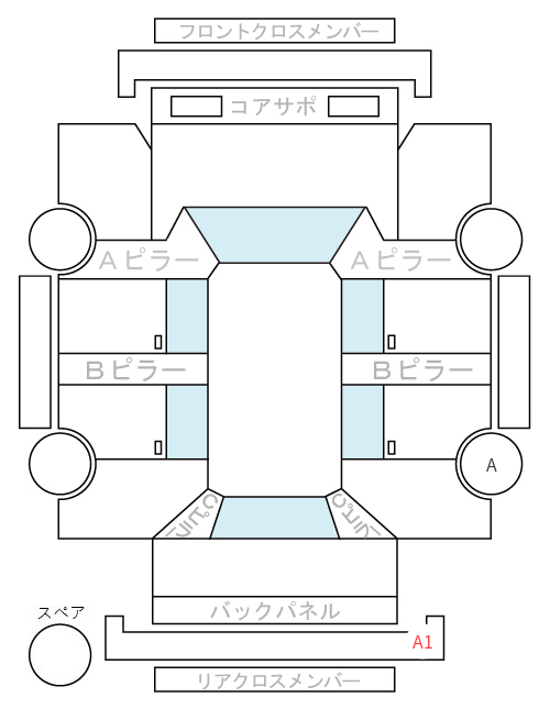 Body condition diagram (damage marks, Japanese labels)