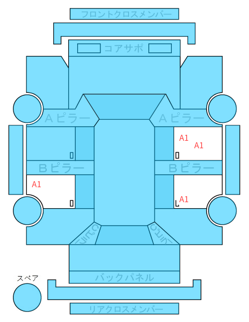 Body condition diagram (damage marks, Japanese labels)