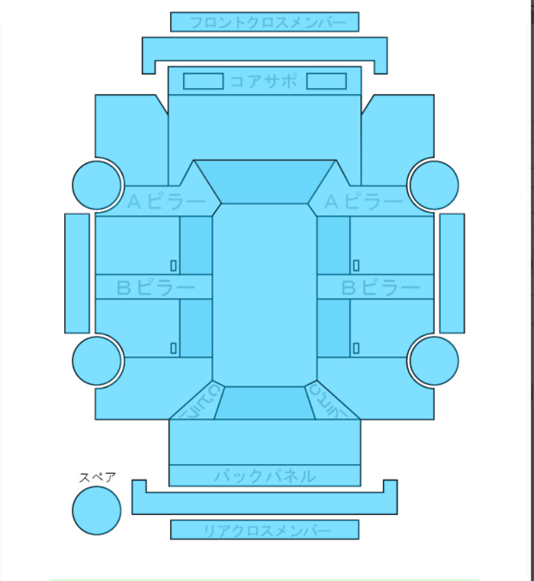 Body condition diagram (damage marks, Japanese labels)