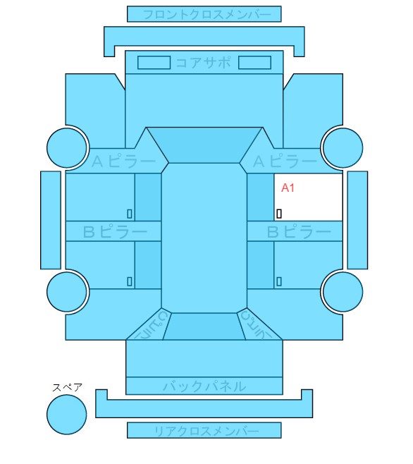 Body condition diagram (damage marks, Japanese labels)