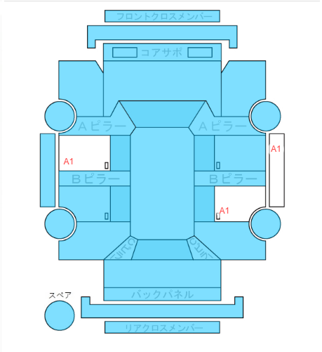 Body condition diagram (damage marks, Japanese labels)