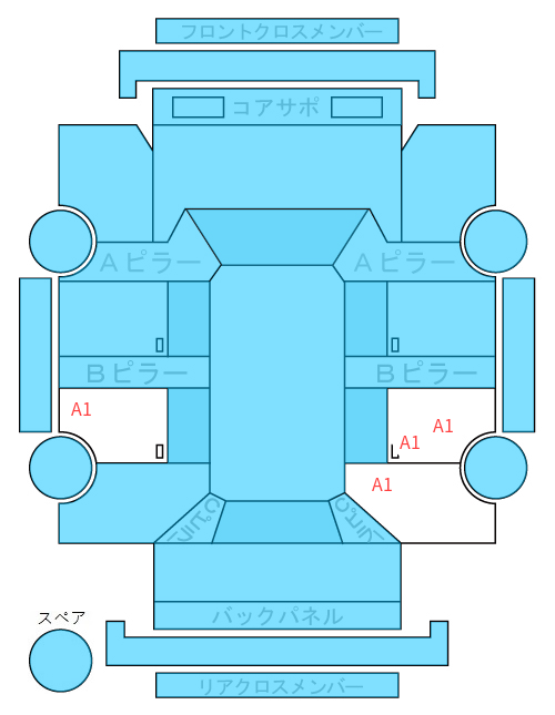 Body condition diagram (damage marks, Japanese labels)