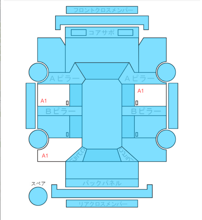 Body condition diagram (damage marks, Japanese labels)