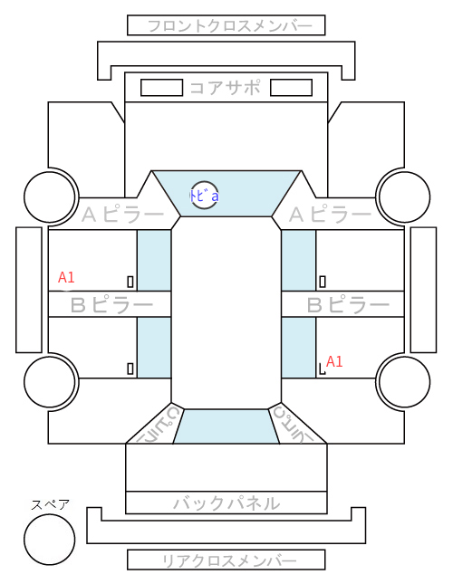 Body condition diagram (damage marks, Japanese labels)