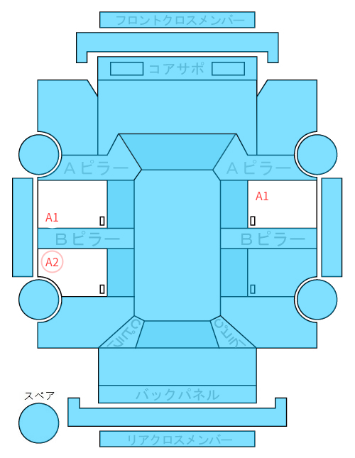 Body condition diagram (damage marks, Japanese labels)
