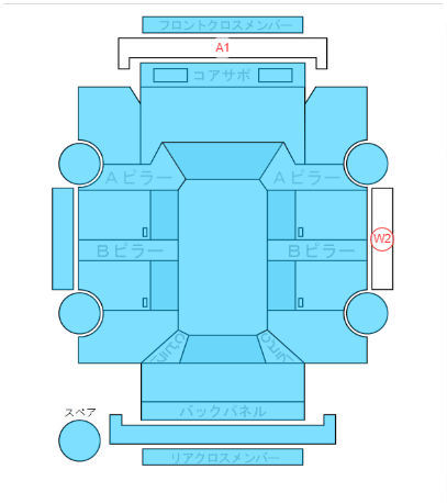 Body condition diagram (damage marks, Japanese labels)
