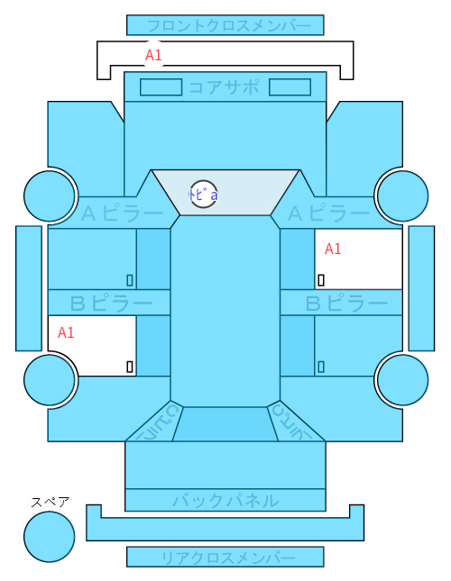 Body condition diagram (damage marks, Japanese labels)