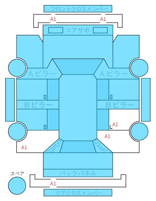 Body condition diagram (damage marks, Japanese labels)
