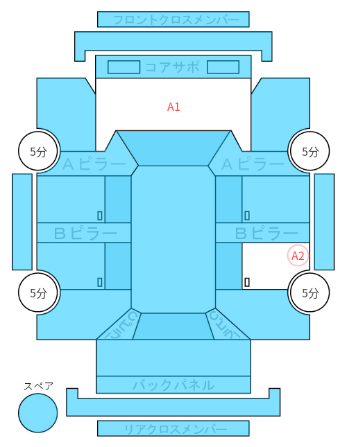 Body condition diagram (damage marks, Japanese labels)