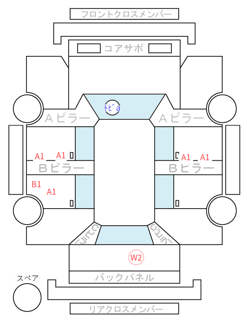 Body condition diagram (damage marks, Japanese labels)