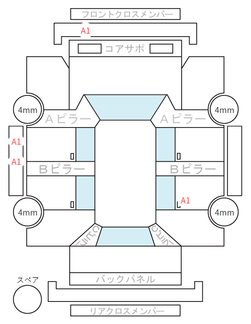 Body condition diagram (damage marks, Japanese labels)