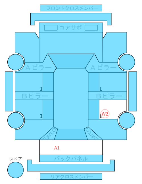 Body condition diagram (damage marks, Japanese labels)