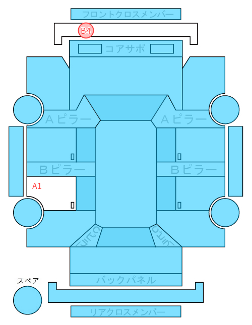Body condition diagram (damage marks, Japanese labels)