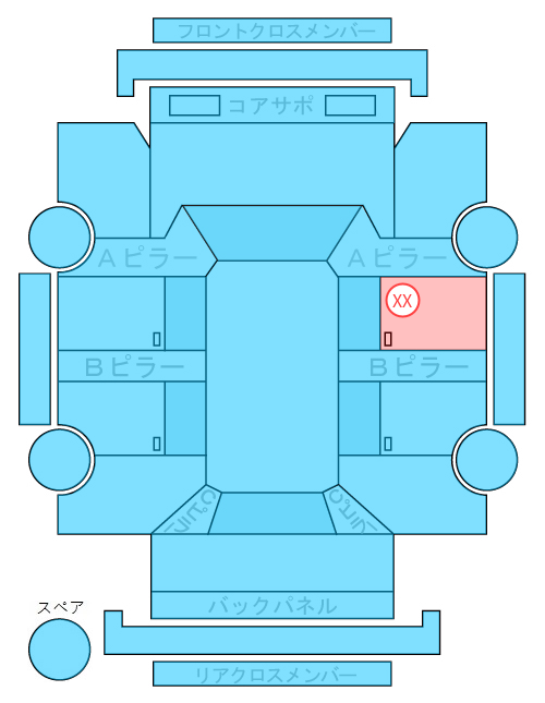 Body condition diagram (damage marks, Japanese labels)