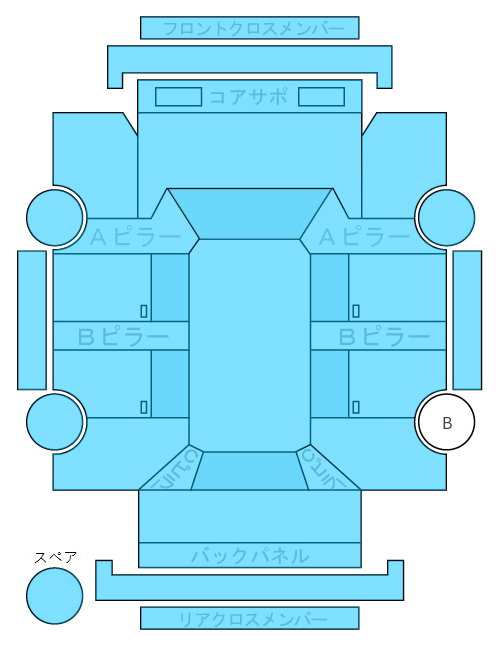 Body condition diagram (damage marks, Japanese labels)