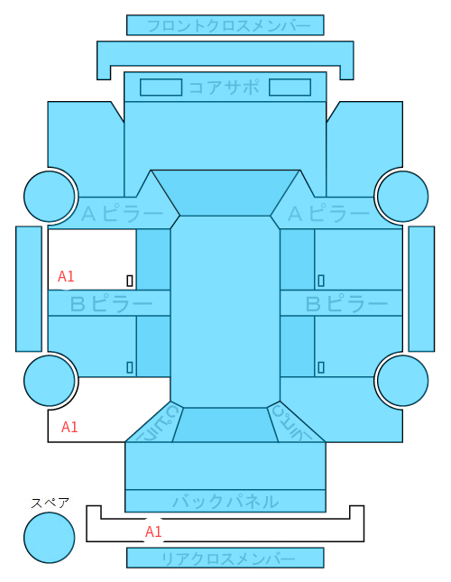 Body condition diagram (damage marks, Japanese labels)