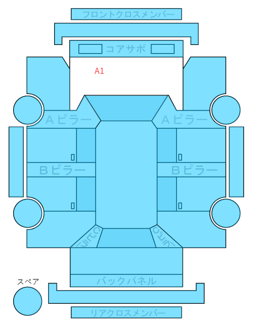 Body condition diagram (damage marks, Japanese labels)