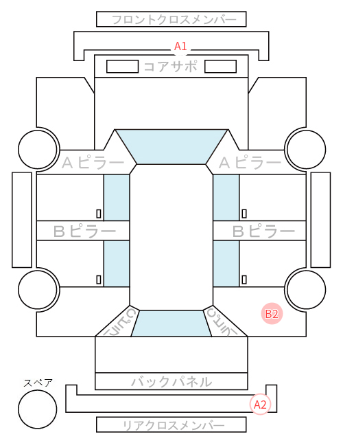 Body condition diagram (damage marks, Japanese labels)