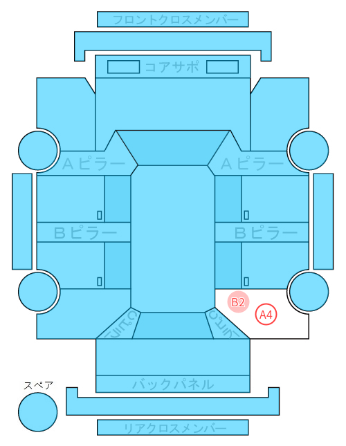 Body condition diagram (damage marks, Japanese labels)