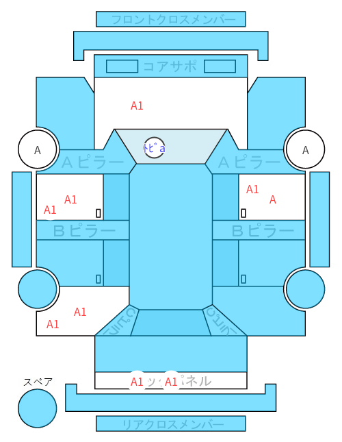 Body condition diagram (damage marks, Japanese labels)