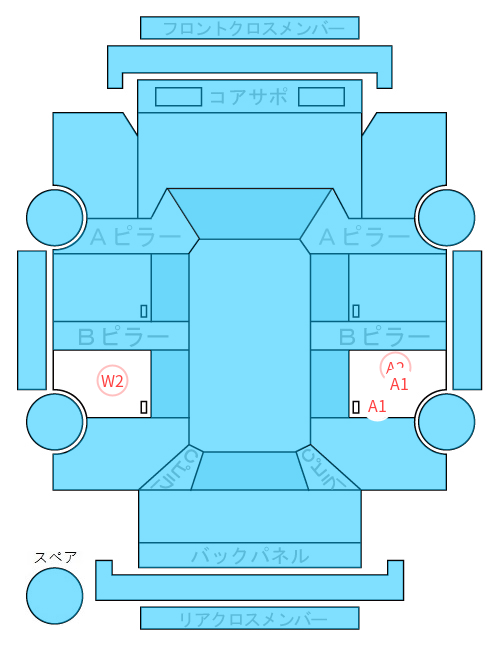 Body condition diagram (damage marks, Japanese labels)
