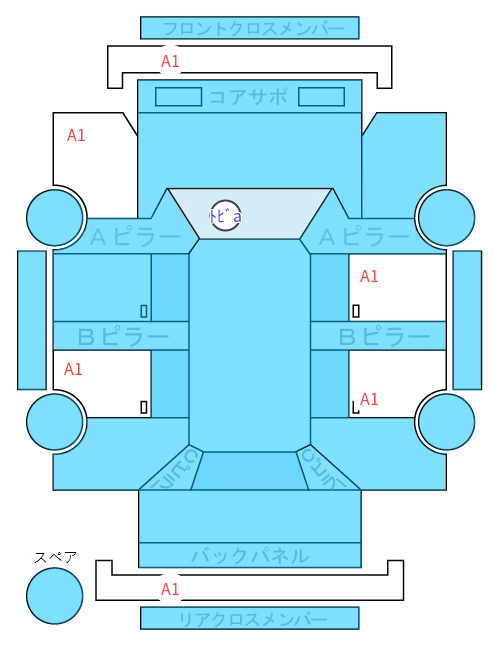 Body condition diagram (damage marks, Japanese labels)