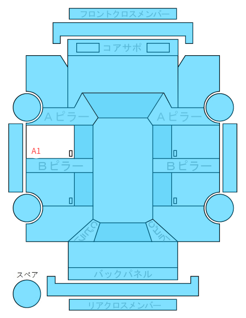 Body condition diagram (damage marks, Japanese labels)