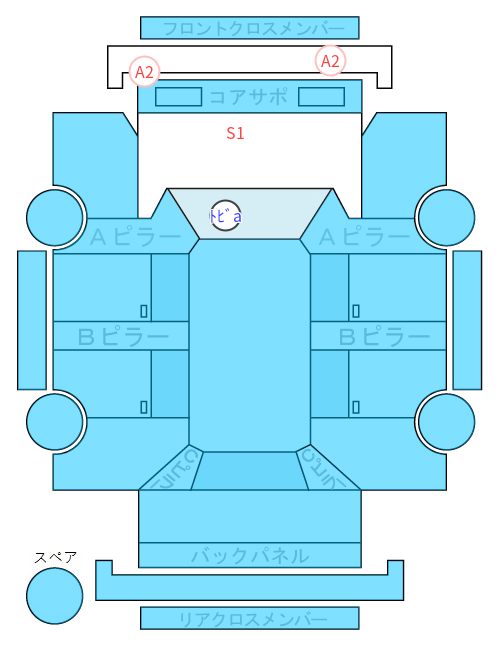 Body condition diagram (damage marks, Japanese labels)