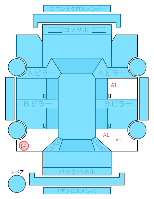 Body condition diagram (damage marks, Japanese labels)