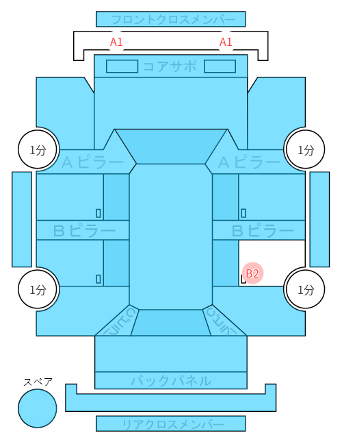 Body condition diagram (damage marks, Japanese labels)