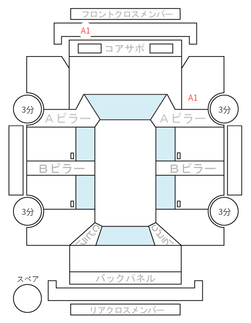 Body condition diagram (damage marks, Japanese labels)