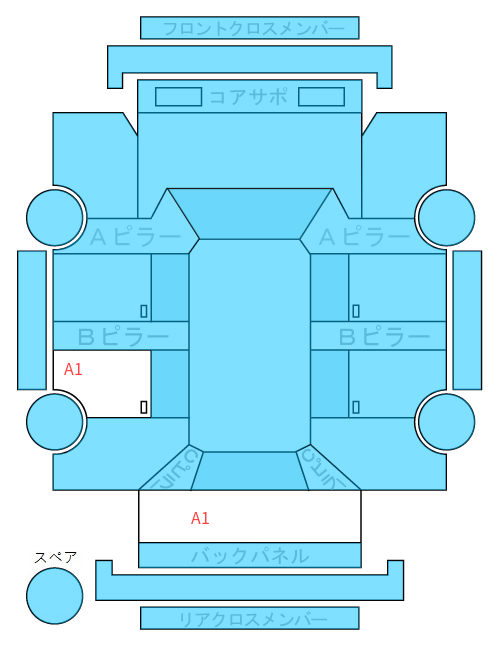 Body condition diagram (damage marks, Japanese labels)