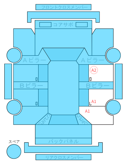 Body condition diagram (damage marks, Japanese labels)
