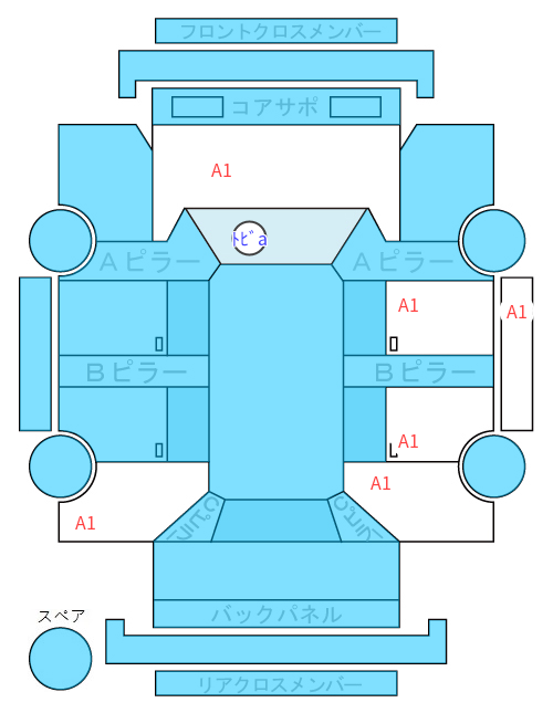 Body condition diagram (damage marks, Japanese labels)