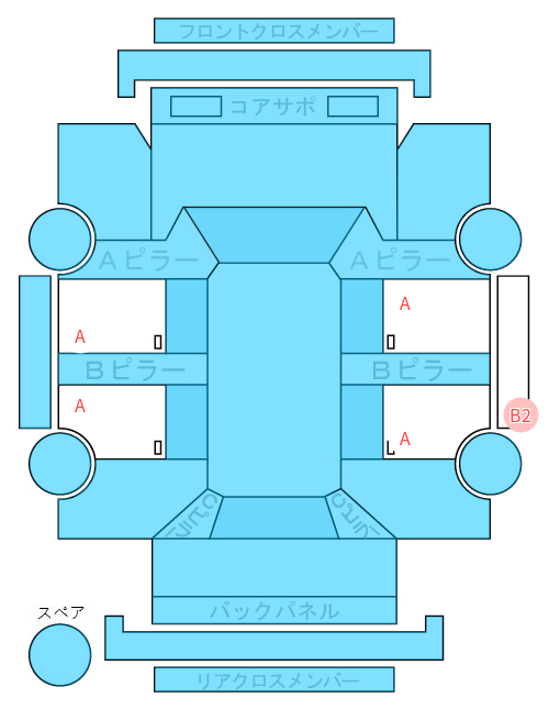 Body condition diagram (damage marks, Japanese labels)