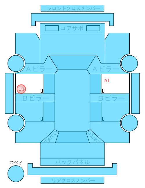 Body condition diagram (damage marks, Japanese labels)