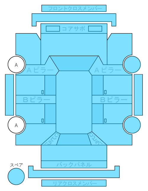 Body condition diagram (damage marks, Japanese labels)