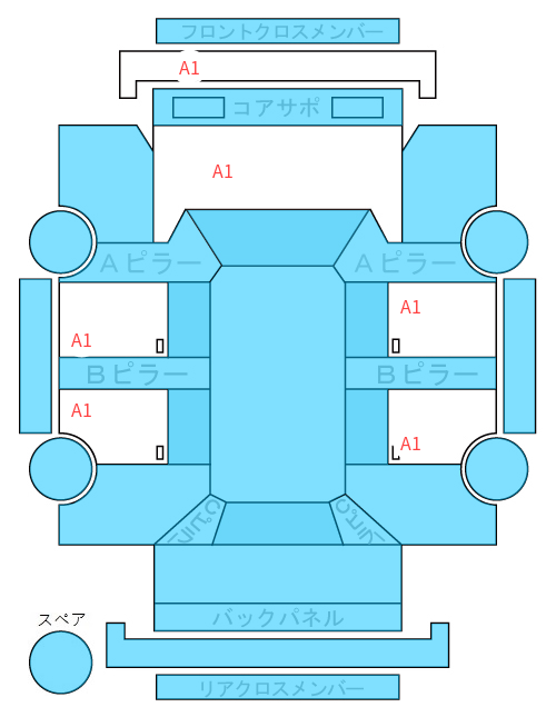 Body condition diagram (damage marks, Japanese labels)