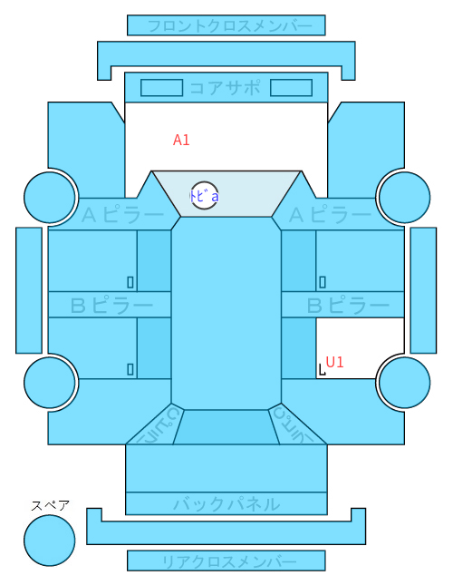 Body condition diagram (damage marks, Japanese labels)