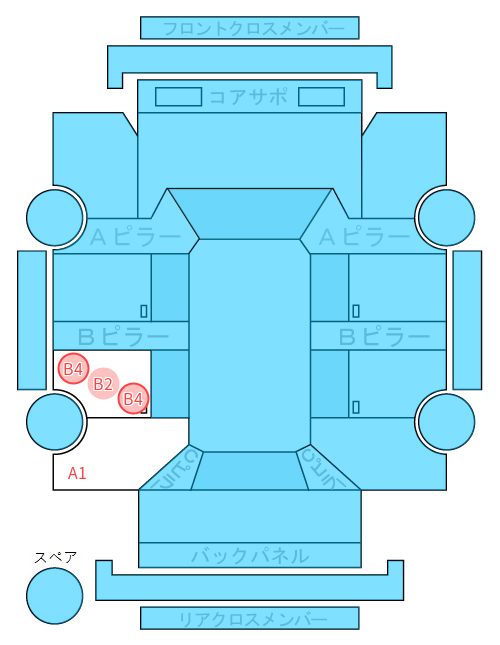 Body condition diagram (damage marks, Japanese labels)