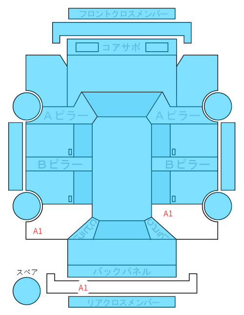 Body condition diagram (damage marks, Japanese labels)