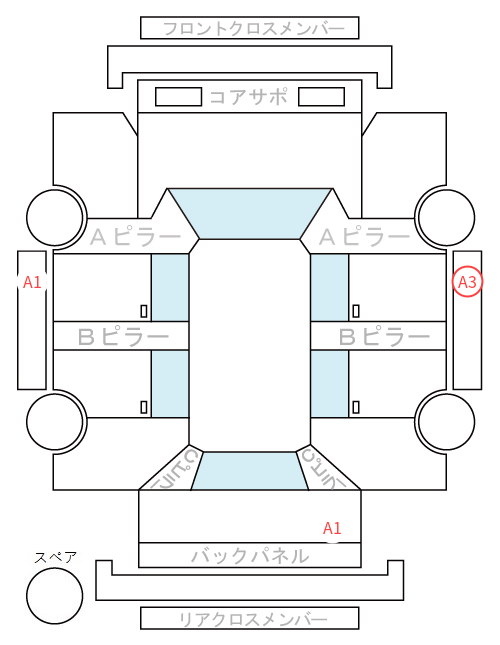 Body condition diagram (damage marks, Japanese labels)