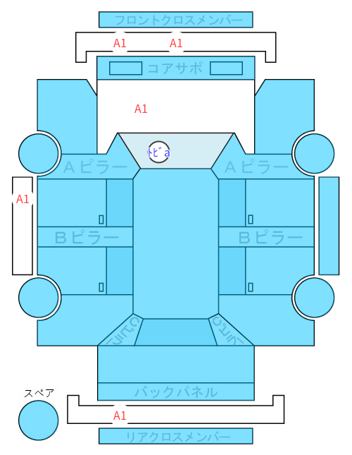 Body condition diagram (damage marks, Japanese labels)