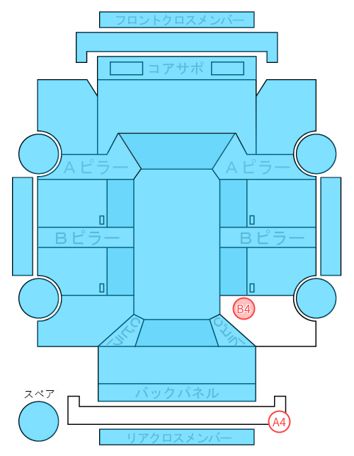 Body condition diagram (damage marks, Japanese labels)