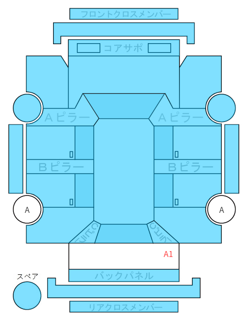 Body condition diagram (damage marks, Japanese labels)