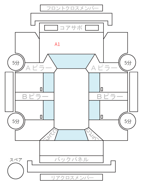Body condition diagram (damage marks, Japanese labels)